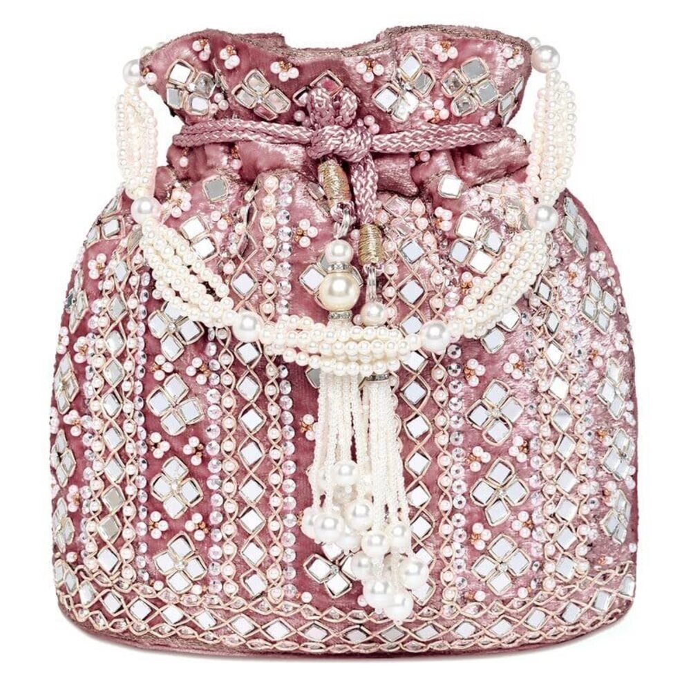 3773 Rani Pink Potli Purses Gift Handmade Evening bag Stylish Bridal